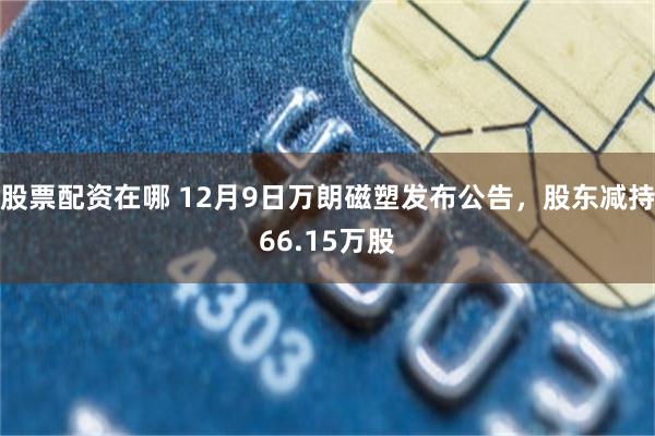 股票配资在哪 12月9日万朗磁塑发布公告，股东减持66.15万股