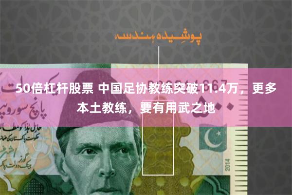50倍杠杆股票 中国足协教练突破11.4万，更多本土教练，要有用武之地