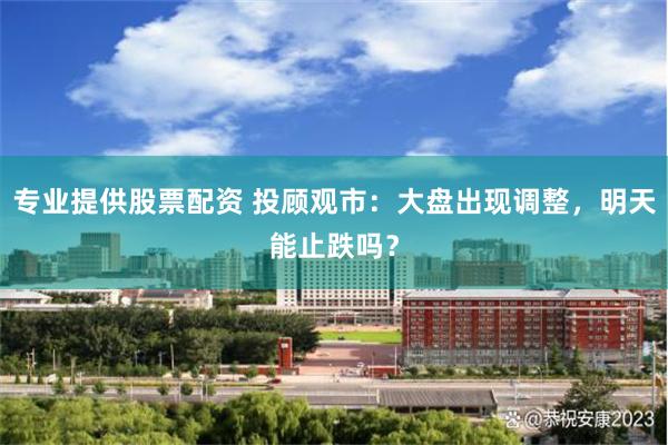 专业提供股票配资 投顾观市：大盘出现调整，明天能止跌吗？